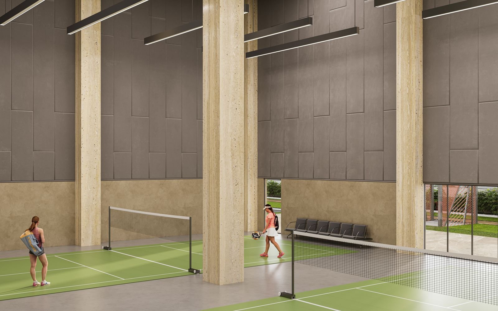 Indoor badminton courts
